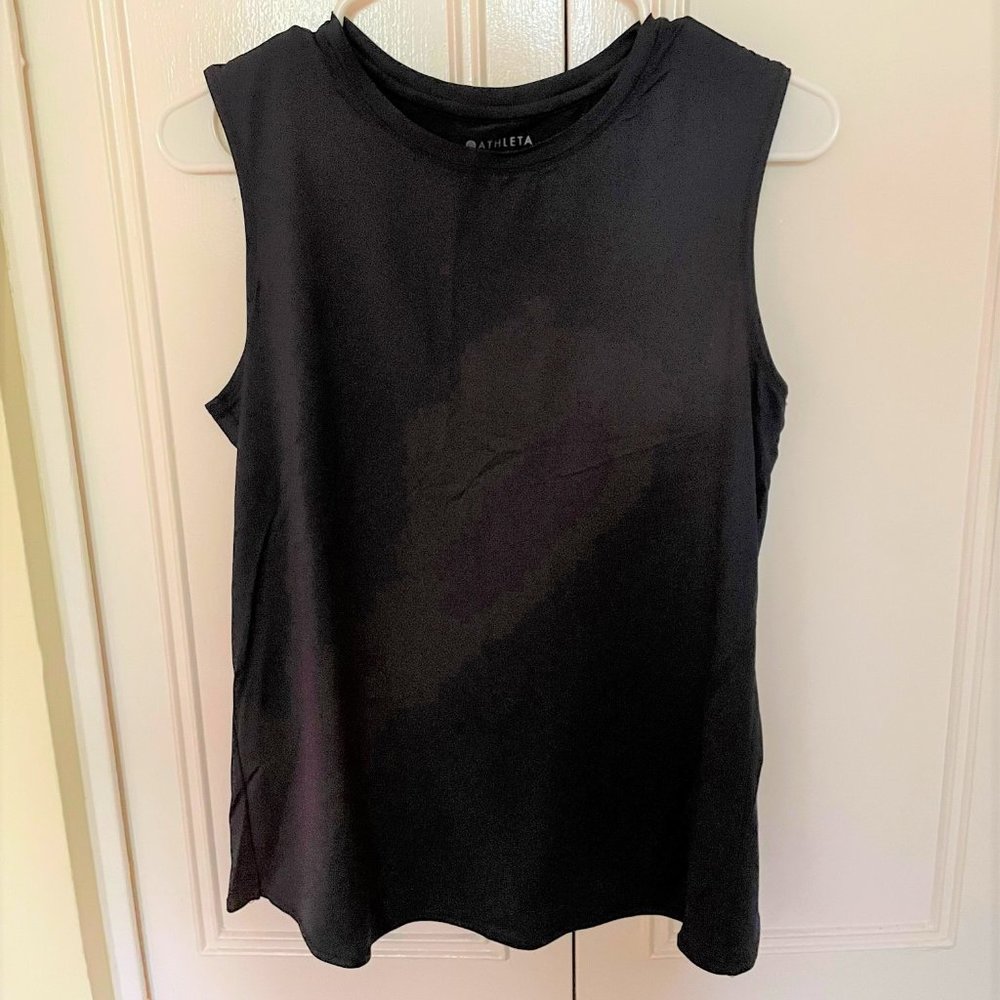Athleta Sunlover Navy Crew neck Tank Top Crisscross Back Women's Size XS